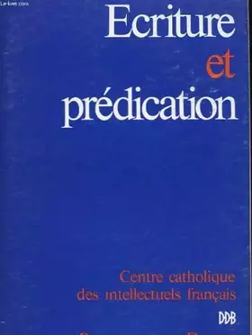 Couverture du produit · Ecriture et predication
