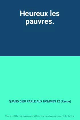 Couverture du produit · Heureux les pauvres.