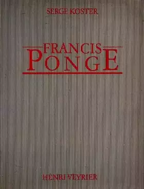 Couverture du produit · Francis Ponge