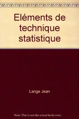 Couverture du produit · Eléments de technique statistique
