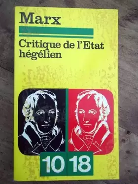 Couverture du produit · Critique de l'état hégélien