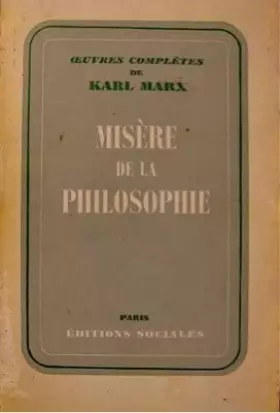 Couverture du produit · Misere de la philosophie