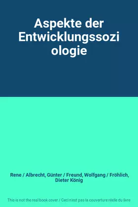 Couverture du produit · Aspekte der Entwicklungssoziologie