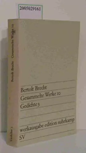 Couverture du produit · Gesammelte Werke 10, Gedichte 3