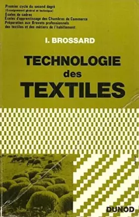 Couverture du produit · Technologie des textiles
