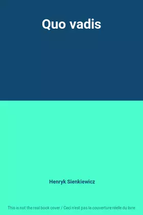 Couverture du produit · Quo vadis