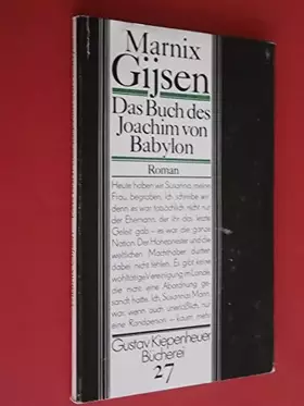 Couverture du produit · Das Buch des Joachim von Babylon .