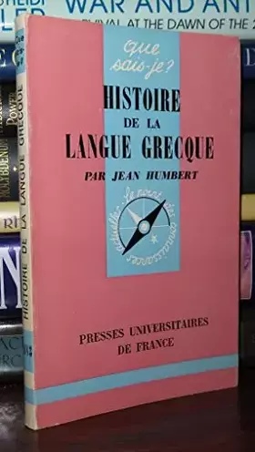 Couverture du produit · Histoire de la langue Grecque