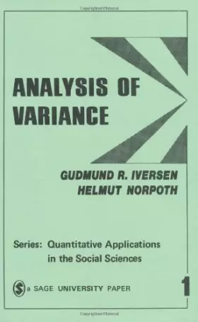 Couverture du produit · By Gudmund R. Iversen - Analysis of Variance: 2nd (second) Edition