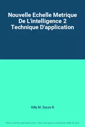 Couverture du produit · Nouvelle Echelle Metrique De L'intelligence 2 Technique D'application