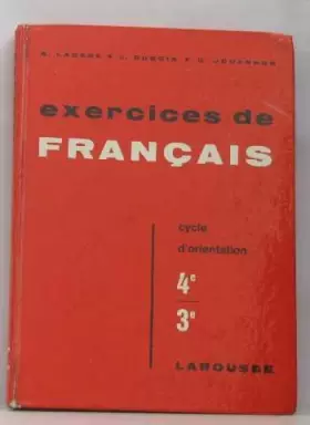 Couverture du produit · Exercices de français cycle d'orientation 4e/3e