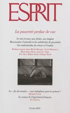 Couverture du produit · Esprit, 388, octobre 2012 : La pauvreté perdue de vue