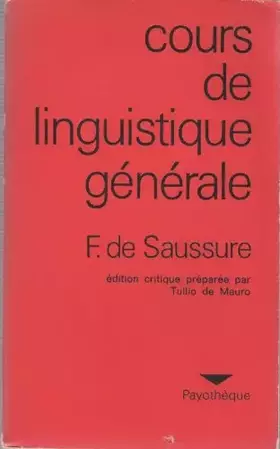 Couverture du produit · Cours de linguistique générale