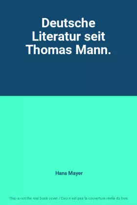 Couverture du produit · Deutsche Literatur seit Thomas Mann.
