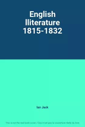 Couverture du produit · English lliterature 1815-1832