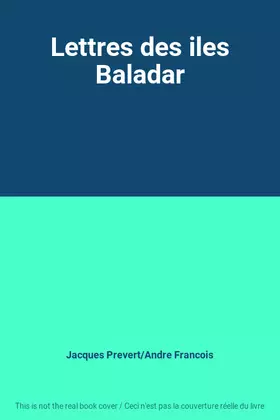 Couverture du produit · Lettres des iles Baladar