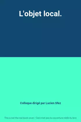 Couverture du produit · L'objet local.
