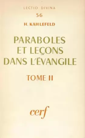 Couverture du produit · Paraboles et leçons dans l'évangile Tome II