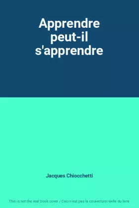 Couverture du produit · Apprendre peut-il s'apprendre