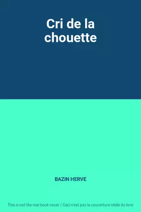 Couverture du produit · Cri de la chouette