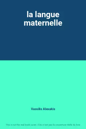 Couverture du produit · la langue maternelle