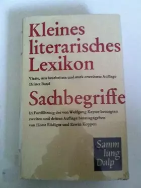 Couverture du produit · Kleines Literarisches Lexikon (Dritter Band Sachbe