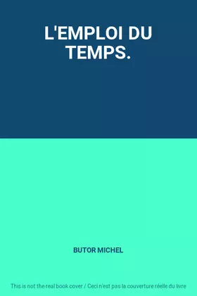 Couverture du produit · L'EMPLOI DU TEMPS.