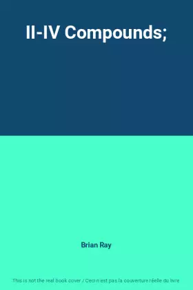 Couverture du produit · II-IV Compounds;