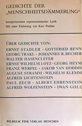 Couverture du produit · Gedichte der Menschheitsdämmerung - Interpretationen expressionistischer Lyrik