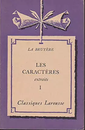 Couverture du produit · Les caractères extraits 1