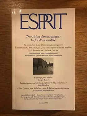 Couverture du produit · Revue esprit, janvier 2008, Transition démocratique: la fin d'un modèle.