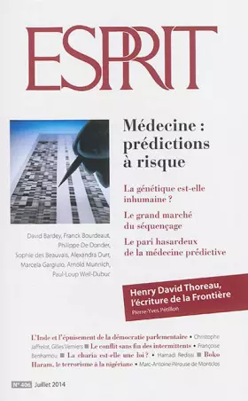 Couverture du produit · Esprit, N° 406, Juillet 2014 : Médecine : prédictions à risque