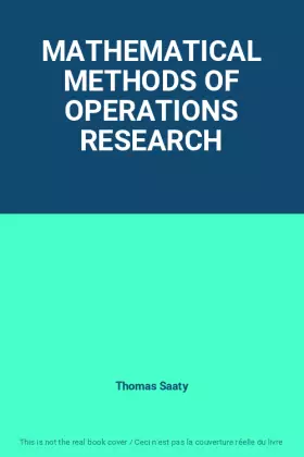 Couverture du produit · MATHEMATICAL METHODS OF OPERATIONS RESEARCH
