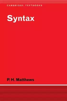 Couverture du produit · [(Syntax)] [Author: P. H. Matthews] published on (September, 1981)