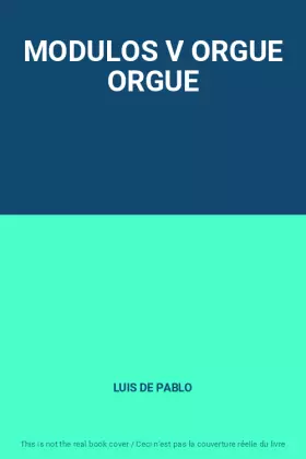 Couverture du produit · MODULOS V ORGUE ORGUE