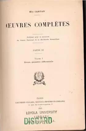 Couverture du produit · Oeuvres Completes: Partie III (Volumes 1 and 2)
