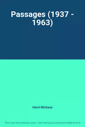 Couverture du produit · Passages (1937 - 1963)