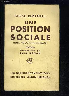 Couverture du produit · UNE POSITION SOCIALE- ENVOI DE LA TRADUCTRICE