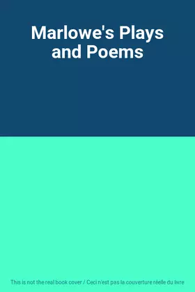 Couverture du produit · Marlowe's Plays and Poems