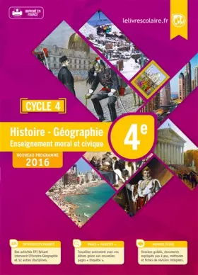 Couverture du produit · Histoire-Géographie-EMC 4e : Manuel élève