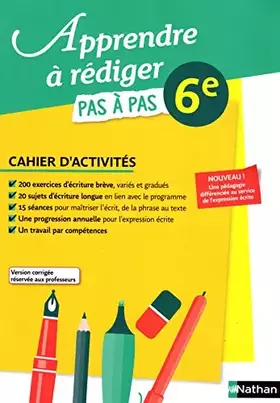 Couverture du produit · Apprendre à rédiger 6e - VERSION CORRIGÉE RÉSERVÉE AUX PROFESSEURS
