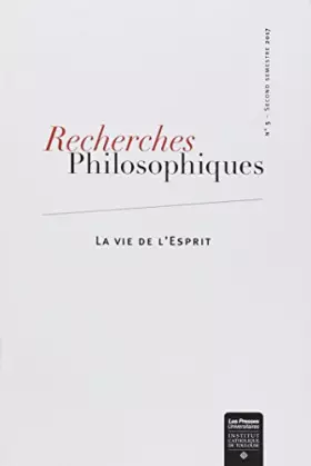 Couverture du produit · Recherches philosophiques n°5 - Automne 2017
