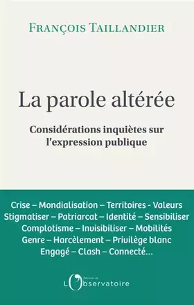 Couverture du produit · La Parole altérée: Considérations inquiètes sur l'expression publique